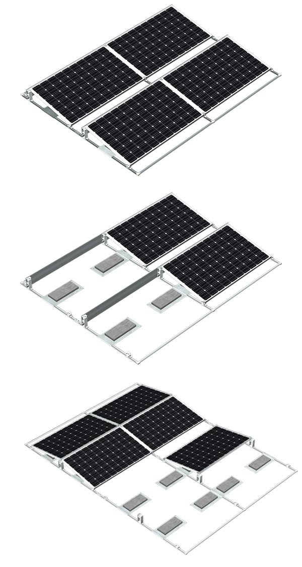 平屋顶光伏压载支架系统-单双向-3